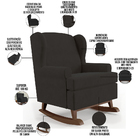 Poltrona De Amamentação Com Balanço Malu Base De Madeira P02