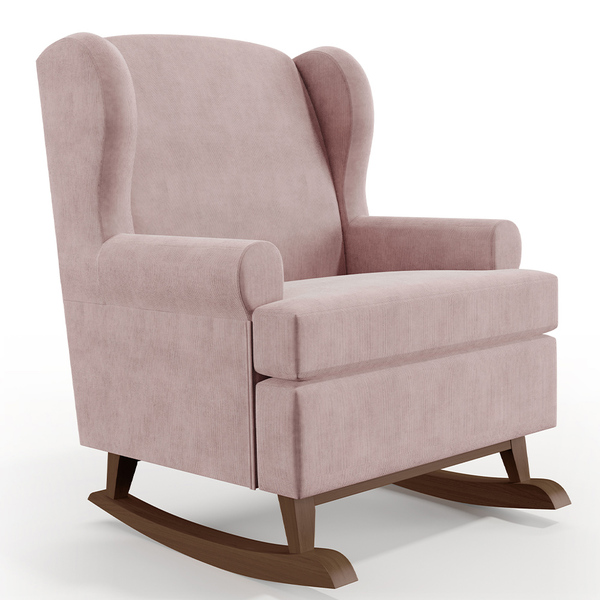 Poltrona De Amamentação Com Balanço Malu Base De Madeira P02