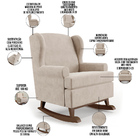 Poltrona De Amamentação Com Balanço Malu Base De Madeira P02