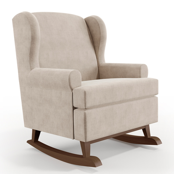 Poltrona De Amamentação Com Balanço Malu Base De Madeira P02