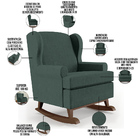 Poltrona De Amamentação Com Balanço Malu Base De Madeira P02