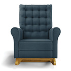 Poltrona De Amamentação Com Balanço Manu Linho Azul Tb195 Bas