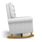 Poltrona De Amamentação Com Balanço Manu Linho Base De Madeir