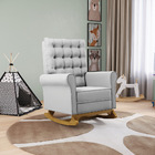 Poltrona De Amamentação Com Balanço Manu Suede Cinza Tc192 Ba