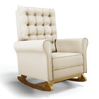 Poltrona De Amamentação Com Balanço Manu Veludo Base De Madei