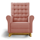 Poltrona De Amamentação Com Balanço Manu Veludo Base De Madei