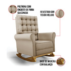 Poltrona De Amamentação Com Balanço Manu Veludo Base De Madei