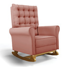 Poltrona De Amamentação Com Balanço Manu Veludo Rosê Ta120 Ba