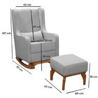 Poltrona De Amamentação Com Balanço Retrô Linho Com Puff Aqui