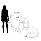 Poltrona De Amamentação Com Balanço Veludo Com Puff Aquila Az