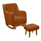 Poltrona De Amamentação Com Balanço Veludo Com Puff Aquila Co