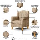 Poltrona De Amamentação Com Pés De Madeira Lucy P04 Linho Beg