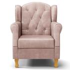 Poltrona De Amamentação Com Pés De Madeira Lucy Z39 Veludo Ro