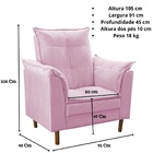 Poltrona De Amamentação Com Puff Ana Suede Rosê