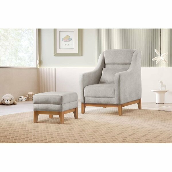 Poltrona De Amamentação Com Puff Áquila Cinza