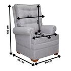 Poltrona De Amamentação Com Puff Carol Linho Cinza Areia Caro