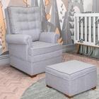 Poltrona De Amamentação Com Puff Cinza Areia Carolina Baby