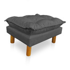 Poltrona De Amamentação Com Puff Laura Suede Grafite - Pallaz