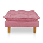 Poltrona De Amamentação Com Puff Laura Suede - Pallazio - Rosa