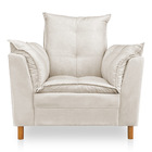 Poltrona De Amamentação Com Puff Laura Veludo Bege - Pallazio