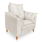 Poltrona De Amamentação Com Puff Laura Veludo Bege - Pallazio