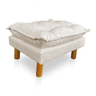 Poltrona De Amamentação Com Puff Laura Veludo Bege - Pallazio