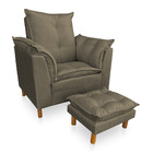 Poltrona De Amamentação Com Puff Laura Veludo - Pallazio - Ca