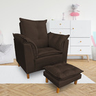 Poltrona De Amamentação Com Puff Laura Veludo - Pallazio - Ma