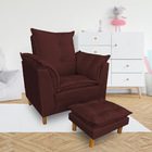 Poltrona De Amamentação Com Puff Laura Veludo - Pallazio - Ma