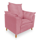 Poltrona De Amamentação Com Puff Laura Veludo - Pallazio - Ro