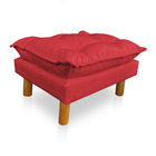 Poltrona De Amamentação Com Puff Laura Veludo Vermelho - Pall