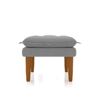 Poltrona De Amamentação Com Puff Líria Veludo Prata Pé De Mad