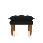 Poltrona De Amamentação Com Puff Líria Veludo Preto Pé De Mad