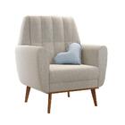 Poltrona De Amamentação Com Puff Luar Linho Cinza Carolina Ba