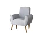 Poltrona De Amamentação Com Puff Pati Tecido Linho Cinza Caro