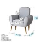 Poltrona De Amamentação Com Puff Pati Tecido Linho Cinza Caro