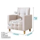 Poltrona De Amamentação Com Puff Paula Tecido Linho Areia Car