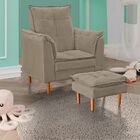 Poltrona De Amamentação Com Puff Quarto Bebê Encanto Suede Be