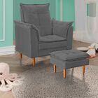 Poltrona De Amamentação Com Puff Quarto Bebê Encanto Suede Ci