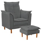 Poltrona De Amamentação Com Puff Quarto Bebê Encanto Suede Ci