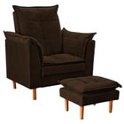 Poltrona De Amamentação Com Puff Quarto Bebê Leticia Suede Ma