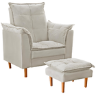 Poltrona De Amamentação Com Puff Quarto De Bebê Anny Suede Be