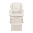 Poltrona De Amamentação Com Puff Serena Suede Bege - Pallazio