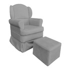 Poltrona De Amamentação Com Puff Serena Suede Grafite - Palla