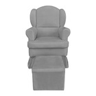 Poltrona De Amamentação Com Puff Serena Suede Grafite - Palla