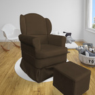 Poltrona De Amamentação Com Puff Serena Suede Marrom - Pallaz