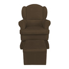 Poltrona De Amamentação Com Puff Serena Suede Marrom - Pallaz