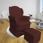 Poltrona De Amamentação Com Puff Serena Suede Marsala - Palla