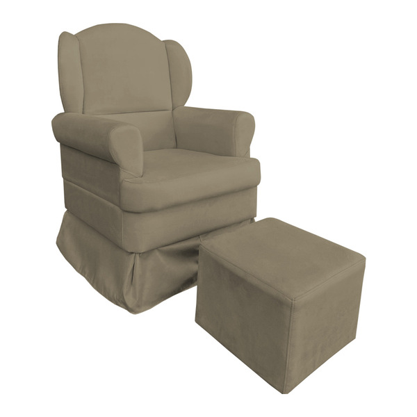 Poltrona De Amamentação Com Puff Serena Suede - Pallazio - Ca