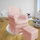 Poltrona De Amamentação Com Puff Serena Suede - Pallazio - Ro